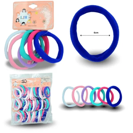 V - 038 liga licra grande COLORES PASTEL Y VIBRANTES 6cm set 6pzas C/12 YY65NC