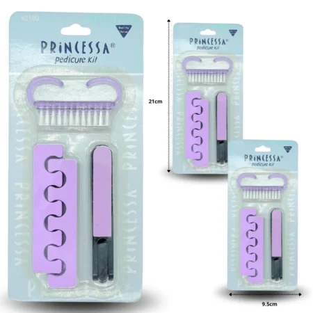 Z - 132 set de pedicure separador de dedos lima y cepillo para uñas set 4 pzas C/24 2190