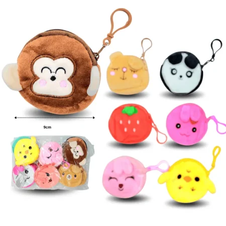 B - 001 monedero animales peluche C/12 HMS-33