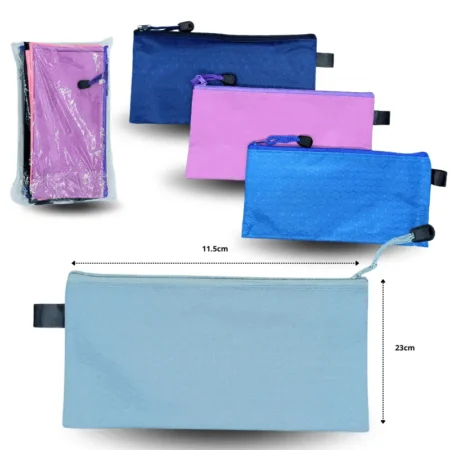 B - 017 lapicera o cosmetiquera rectangular plastificada color liso surtidos C/12 B3179