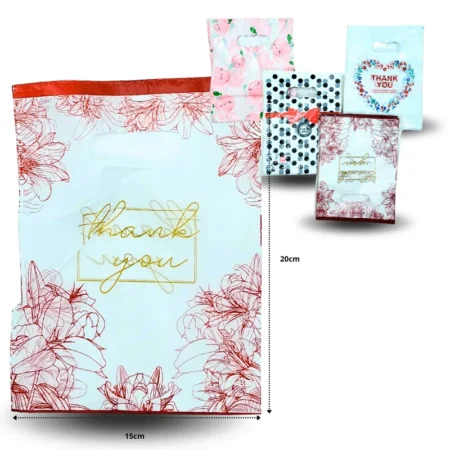 B - 054 bolsa de polipapel 20x15cm decorada un solo modelo por paquete  C/100 HMD-95