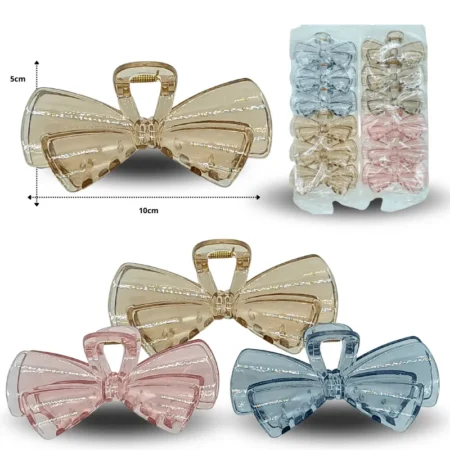 F - 019 pinza moño cristal 10cm C/12 26B-38