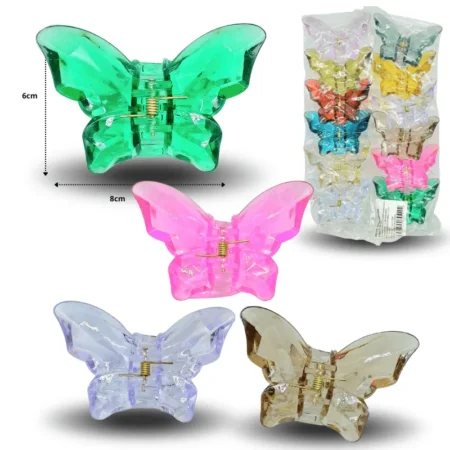 F - 054 pinza mariposa cristal 6cm  C/12 TA-1501-41