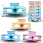 F - 059 pinza rectangular caramelo loto 8cm C/12 F63-3