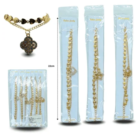 K - 008 pulsera doble cadena dije C/12 26D-113