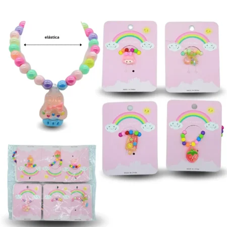 K - 009 pulsera infantil blister arcoiris C/12 11J-3