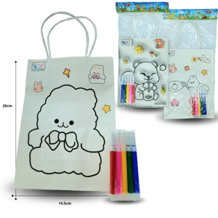 P - 005 bolsa de regalo papel con plumines y dibujo para colorear C/10 F254V-36