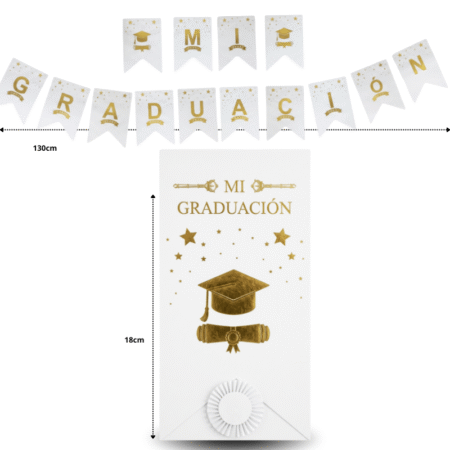 PA - 310 banderín mi graduación blanco C/12 F5910