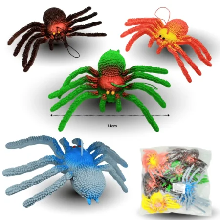 T - 014 araña de hule de colores C/12 C1479