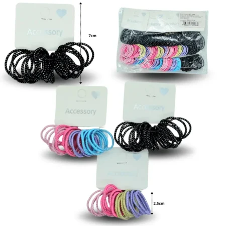 V - 076 liga mini brillosa colores surtidos set 20 pzas C/12 HT-4296