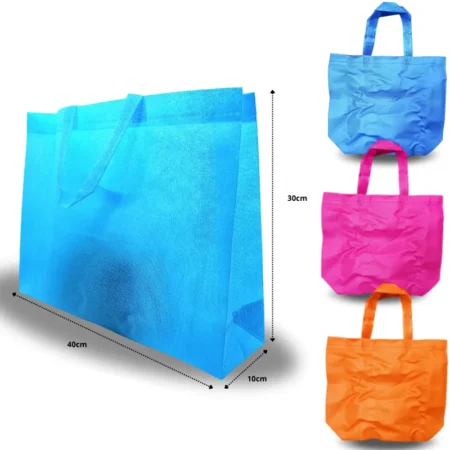 B - 028 bolsa ecológica con asa 40x30x10cm  un solo color por paquete C/50 KM693-6F-2