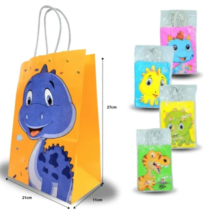 B - 993 bolsa de regalo dinosaurios paquete surtido 21x27x11cm  C/12 MW687-3H-7
