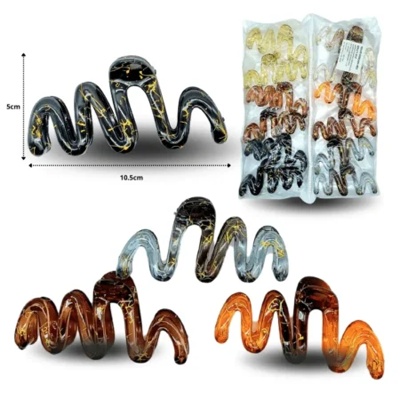F - 024 pinza de cabello ondulada  11cm C/12 TA-1501-82