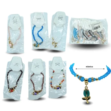 K - 006 pulsera tulipán cristal C/12 F64-9
