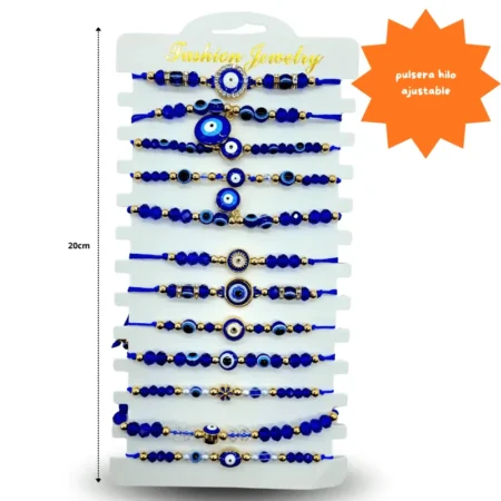 K - 007 pulsera hilo ojo turco C/12 2604E-5