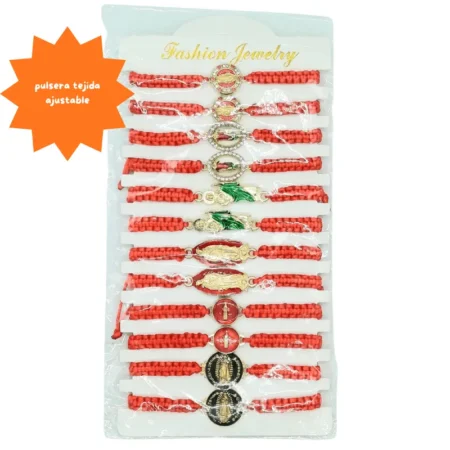 K - 016 pulsera tejida religiosa surtida C/12 2604C-50