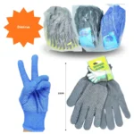 O - 088 guantes trabajo con goma antiderrapante gris, azul o negro C/12 3F-1 o 3F-2 o 3F-3