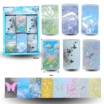 P - 028 sticker en tarjetero decorado mariposas C/36 sets F53-25