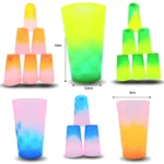Q - 608 vaso plástico color degradado C/10 3308