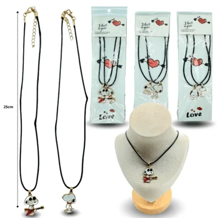 S - 002 collar pareja Snoopy C/12 2604F-15