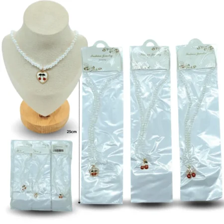 S - 011 collar perlas y frutos rojos C/12 254V-79