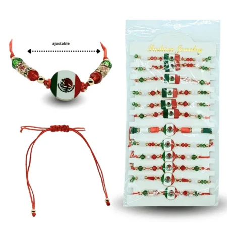SEP - 008 pulsera hilo ajustable tricolor en tira C/12 2604D-20