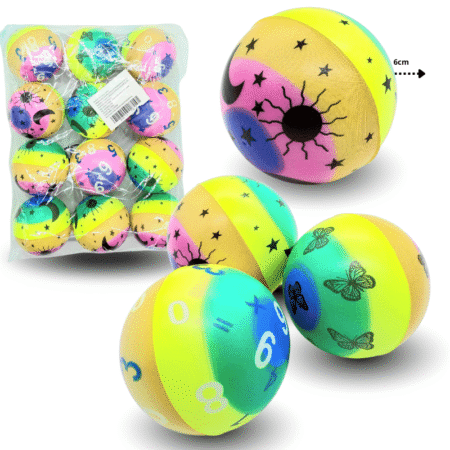 T - 159 pelota esponja estampado numeros lunas y estrellas C/12 281-1H-1 o KM1281-6H-4