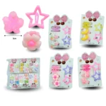 V - 004 donita decorada par de cuca estrella y pinza loto set 5 pzas C/12 HT-4709