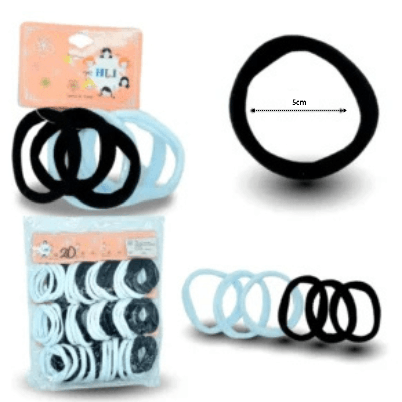 V - 021 liga licra NEGRA Y BLANCA 5cm set 6pzas C12 YY5C
