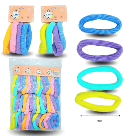 V - 022 liga corrugada jumbo PASTEL set 4 pzas C/12 PJ2028C
