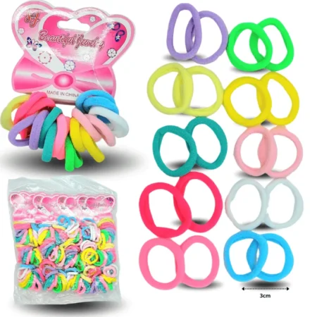 V - 023 liga licra 3cm set 20 pzas NEON Y PASTEL C/12 EO287