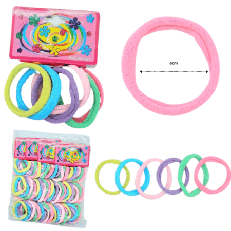 V - 772 liga licra grande set 6 pzas color pastel 6cm C/12 XH5094 o HT-4668