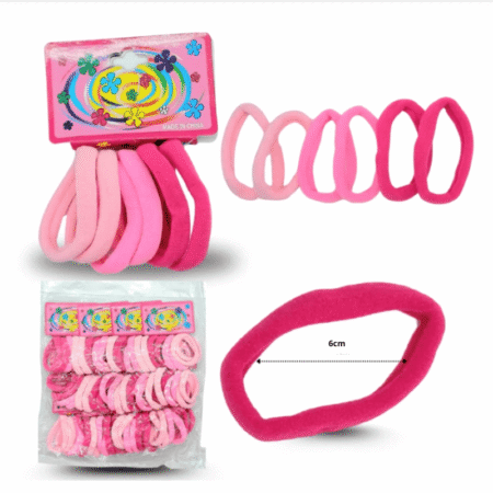 V - 772 liga licra grande set 6 pzas color rosa 6cm C/12 XH5094 o HT-4668
