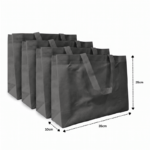 B - 027 - 5 bolsa ecologica asa 35x25x10cm NEGRO C/50 KM693-6F-1