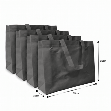 B - 027 - 5 bolsa ecologica asa 35x25x10cm NEGRO C/50 KM693-6F-1