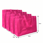 B - 027 - 3 bolsa ecologica asa 35x25x10cm ROSA C/50 KM693-6F-1