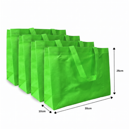 B - 027 -1 bolsa ecologica asa 35x25x10cm VERDE C/50 KM693-6F-1