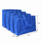 B - 027 - 6 bolsa ecologica asa 35x25x10cm AZUL REY C/50 KM693-6F-1