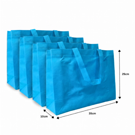 B - 027 - 2 bolsa ecologica asa 35x25x10cm AZUL CLARO C/50 KM693-6F-1