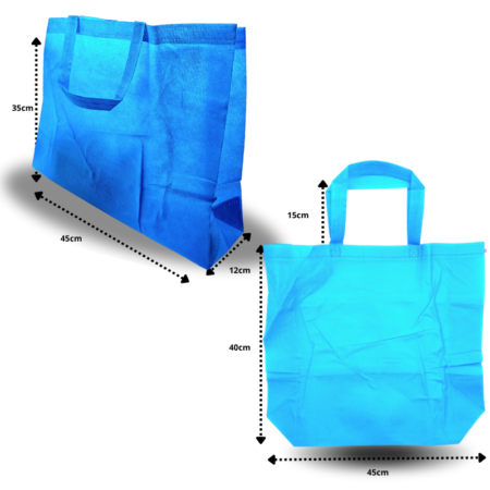 B - 029 bolsa ecológica con asa un solo color por paquete AZUL CIELO 35x45x12cm  C/50 KM693-6F-3