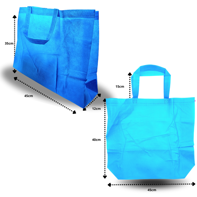 B - 029 bolsa ecológica con asa un solo color por paquete AZUL CIELO 35x45x12cm C50 KM693-6F-3