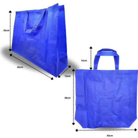 B - 029 bolsa ecológica con asa un solo color por paquete AZUL REY  35x45x12cm  C/50 KM693-6F-3
