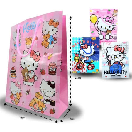 B - 042  bolsa de regalo decorada personaje Kitty  C/12 26G18