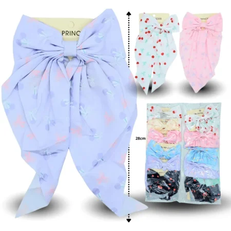 J - 004 pico moño coquette estampado moños y cerezas C/12 JNB31