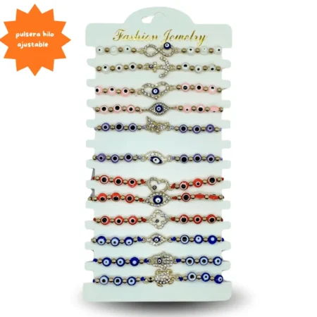 K - 007 pulsera hilo en tira ajustable C/12 YE-45