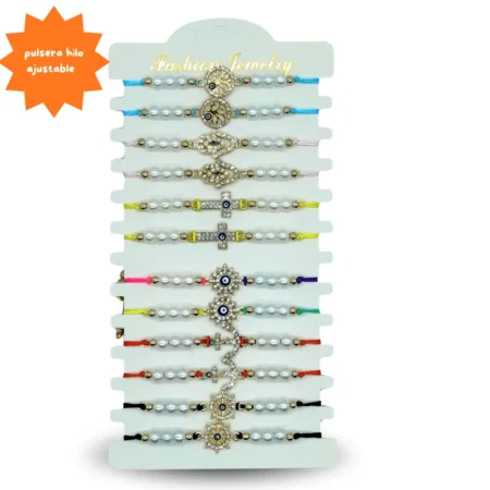 K - 012 pulsera hilo en tira ajustable C/12 YE-46