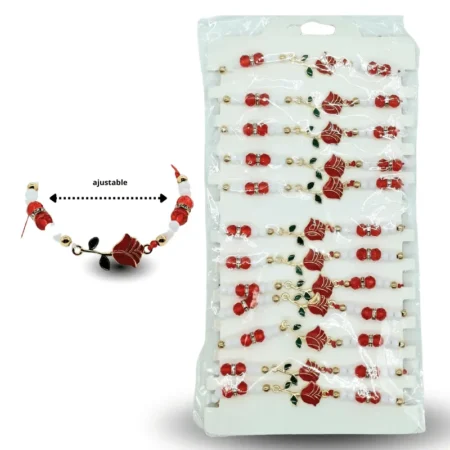 K - 032 pulsera hilo ajustable rosa C/12 26F-96