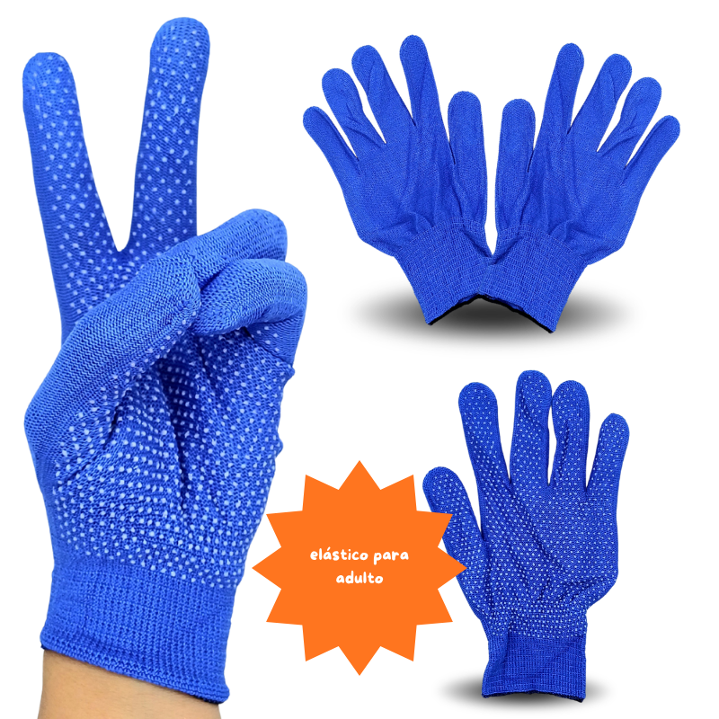 O - 088 guantes trabajo con puntos antiderrapante AZUL C12 KM829-3F-1