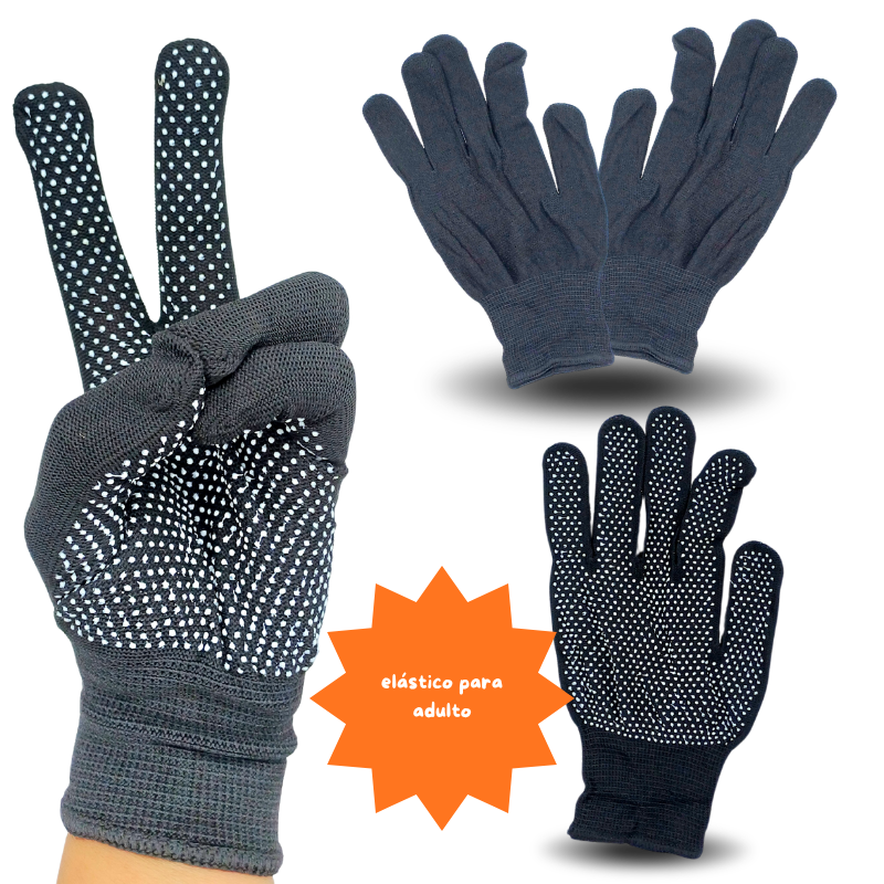O - 088 guantes trabajo con puntos antiderrapante NEGRO C12 KM829-3F-3 o E4602 o 4328