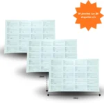 P - 051 etiquetas para cuadernos blancas letra cursiva 20 etiquetas por hoja C/10 ZORRILLO